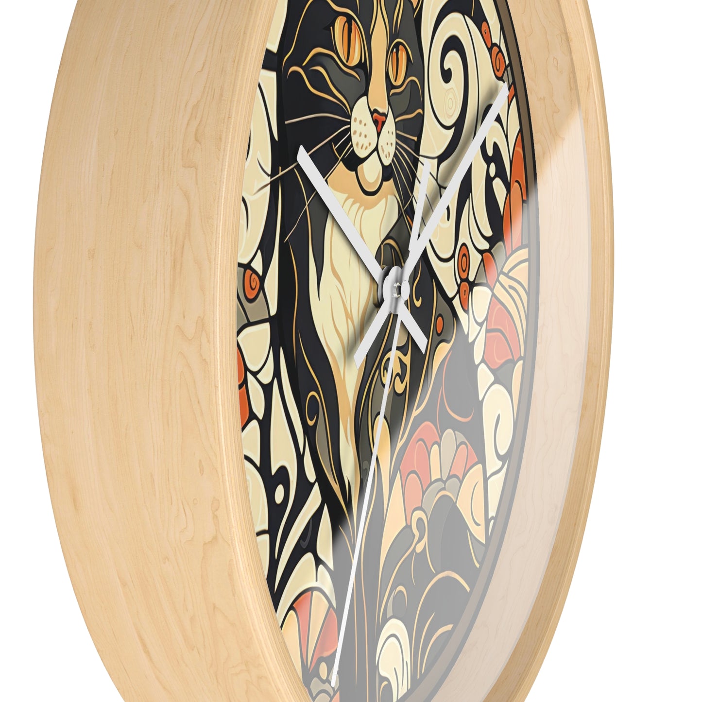 Mosaic Cat Silent Wall Clock