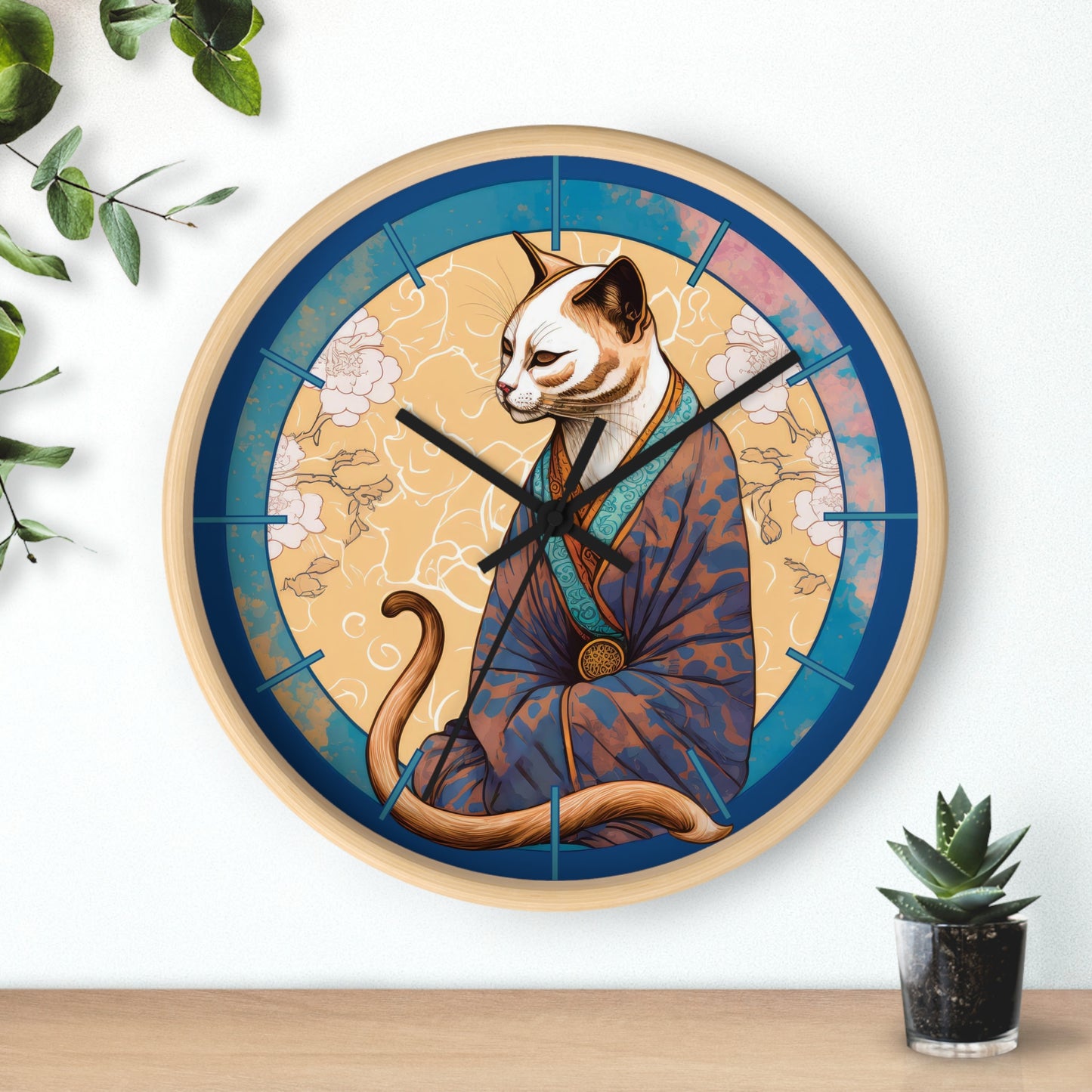 Lady Cat Teacher Silent Wall Clock