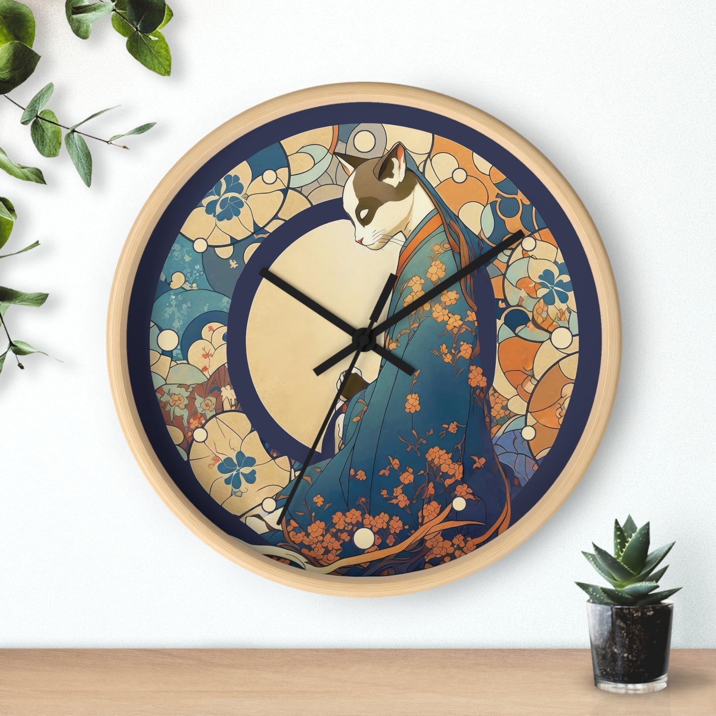 Lady Cat Silent Wall Clock