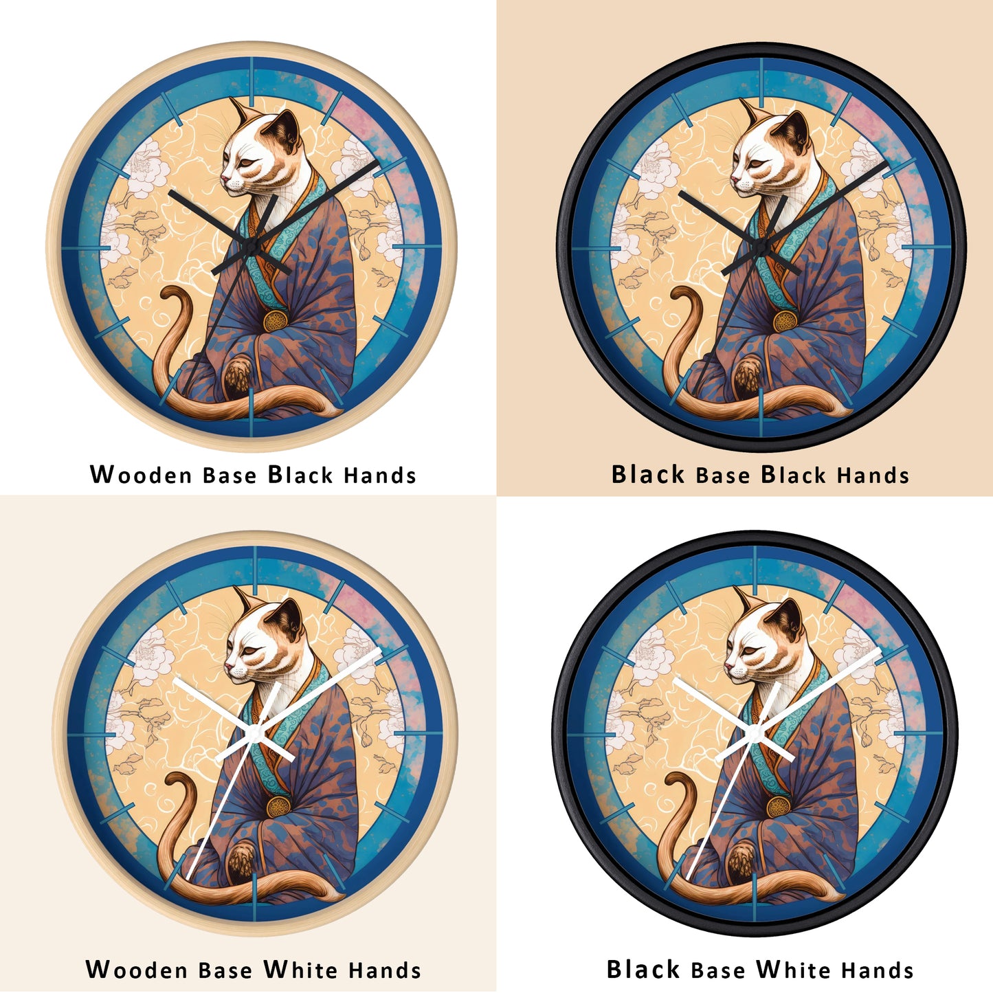 Lady Cat Teacher Silent Wall Clock