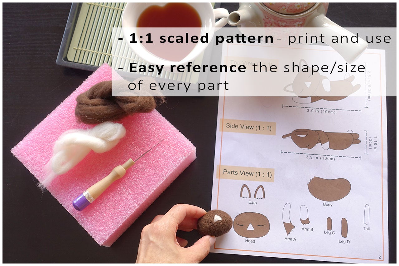 PDF - Sleepy Cat Needle Felting Tutorial + Pattern