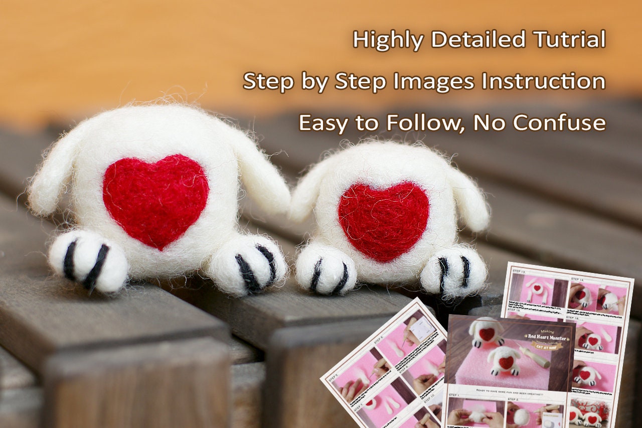 PDF - Red Heart Monster Needle Felting Tutorial + Pattern