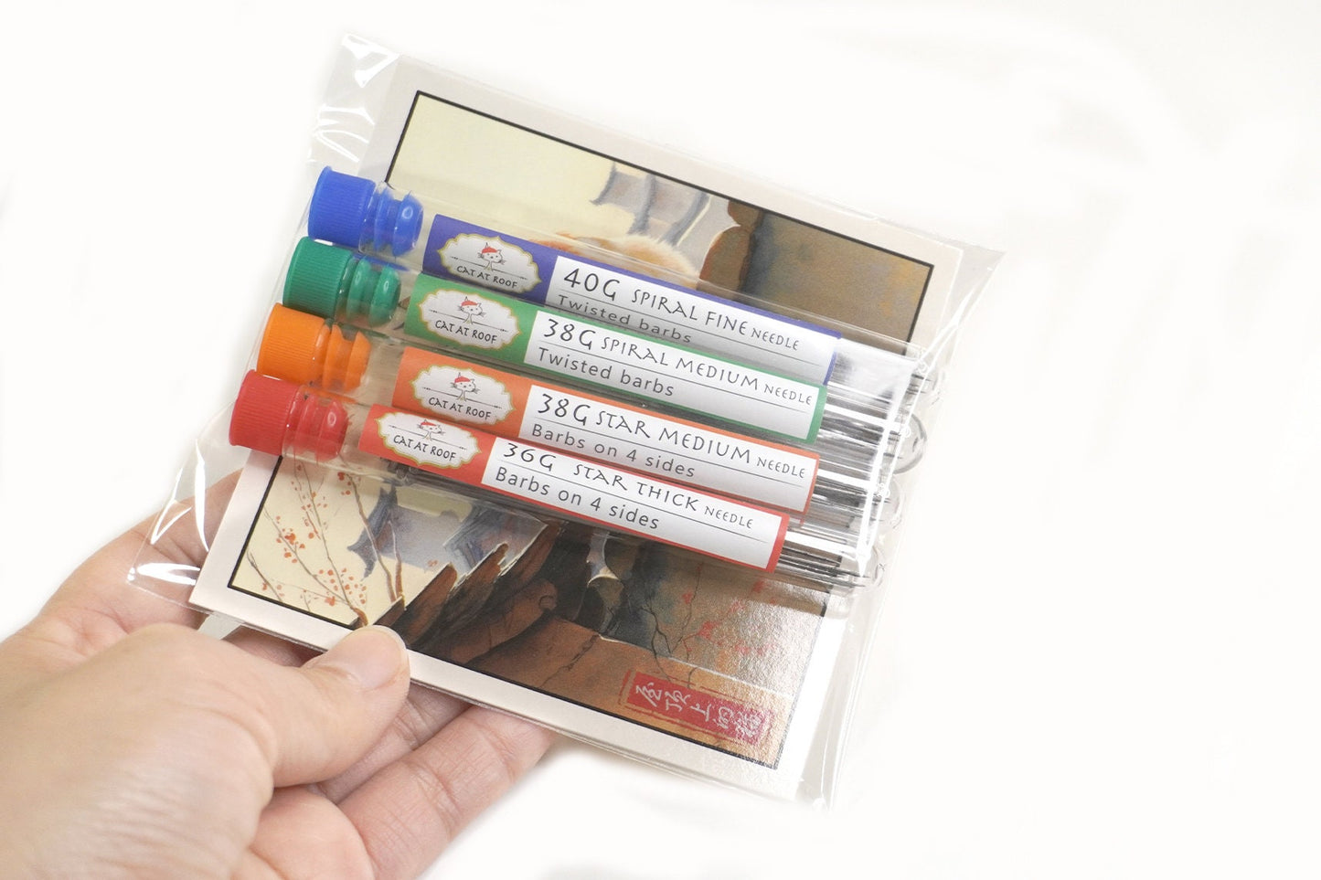 20pcs Star & Spiral Felting Needles Set - Star (36G, 38G), Spiral (38G, 40G) - 5pcs each size