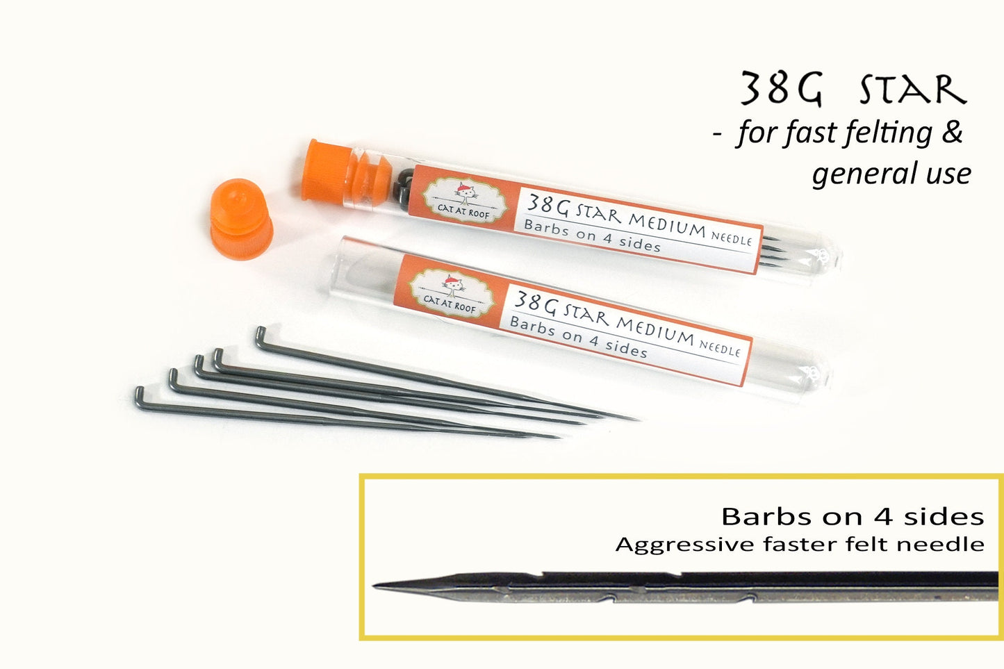 Star Felting Needles - 36G or 38G - High Quality
