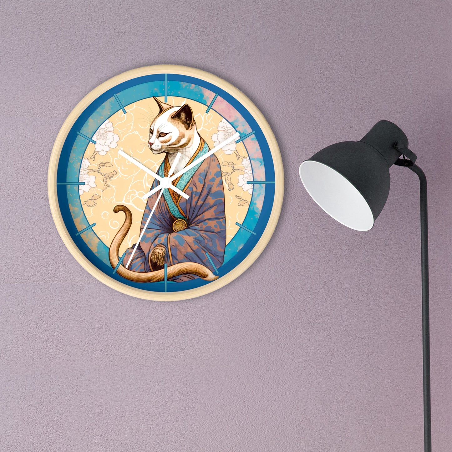 Lady Cat Teacher Silent Wall Clock