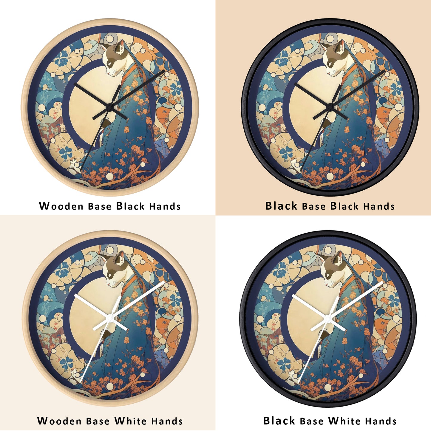 Lady Cat Silent Wall Clock
